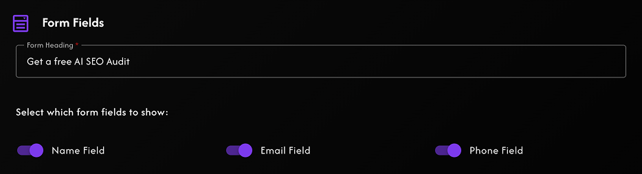 Customize Form Fields